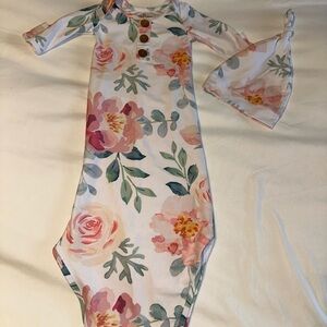 Caden Lane Floral Gown & Hat